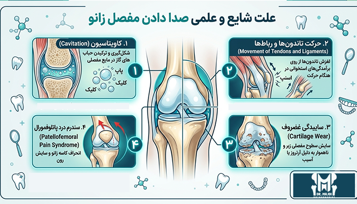 علت شایع و علمی صدا دادن مفصل زانو
